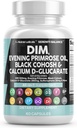 Clean Nutraceuticals DIM Evening Primrose Black Cohosh Calcium D-Glucarate Sulforaphane Ľan Seed Extract - Hormonálna podpora Vitamíny pre ženy s Dong Quai - 60 Caps