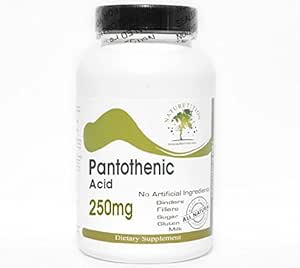 Kyselina pantoténová 250mg ~ 200 Kapsule - Žiadne doplnkové látky ~ Prírodné doplnky