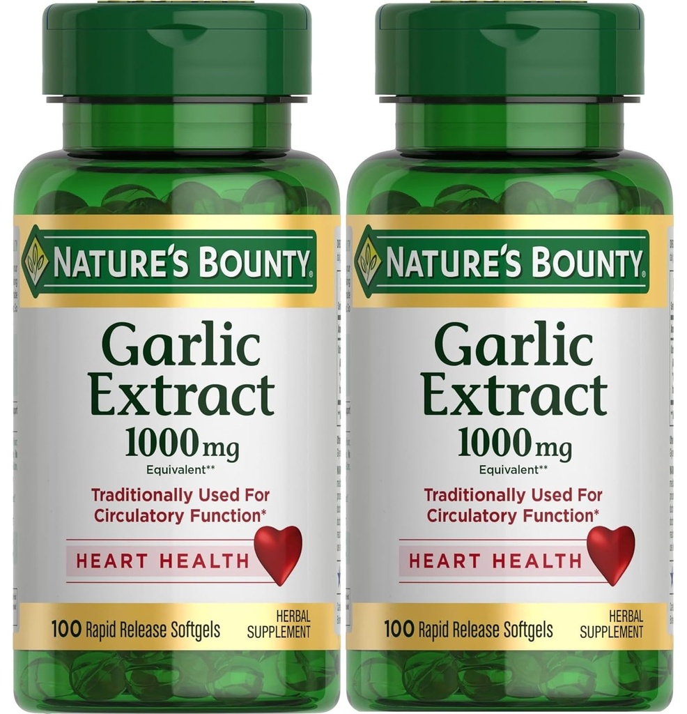 Nature's Bounty Cesnak Extract 1000 mg Softgels 100 ea (Pack of 2)