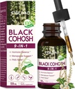Black Cohosh kvapky, bylinný extrakt Blend pre Hormone Balance, Menopauza Podpora a PMS Relief. 2oz-(Apple Flavor)