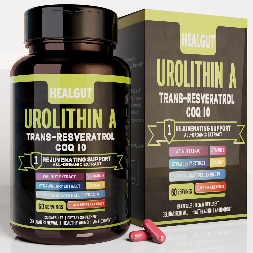 Urolithin A Supplement for Urban Working Women: Anti-Aging Capsules with Trans-Resveratrol and CoQ10 - USA Lab Overená podpora Zdravé starnutie a obnovenie buniek (9in1)
