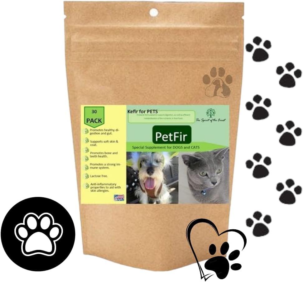 Petfir Pack Kefir pre psy a mačky Supplement Domáce zvieratá probiotický pes pokročilý probiotický vzorec pre psa (50 gr)