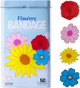 BioSwiss Detské bandáže, Kvety tvarované vlastné adhezívne Bandage Set, bez latexu, Sterilná starostlivosť o rany, 50 Počet