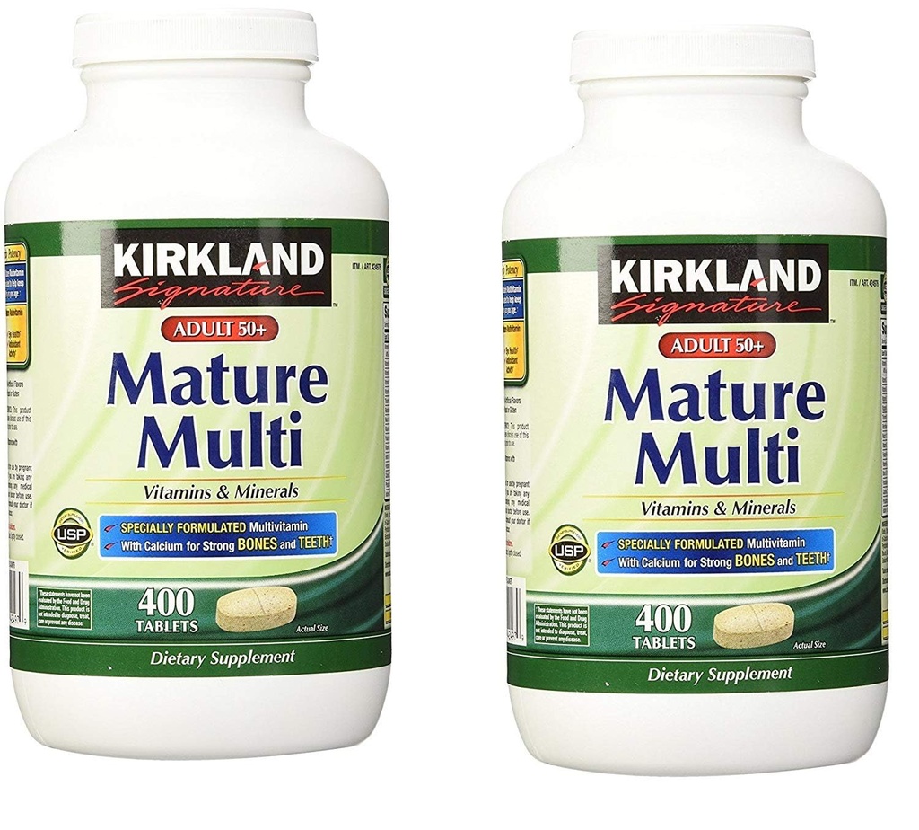 Kirkland Signature Adult 50+ Multivitamíny a minerály, 400 tabliet (2 balenia)