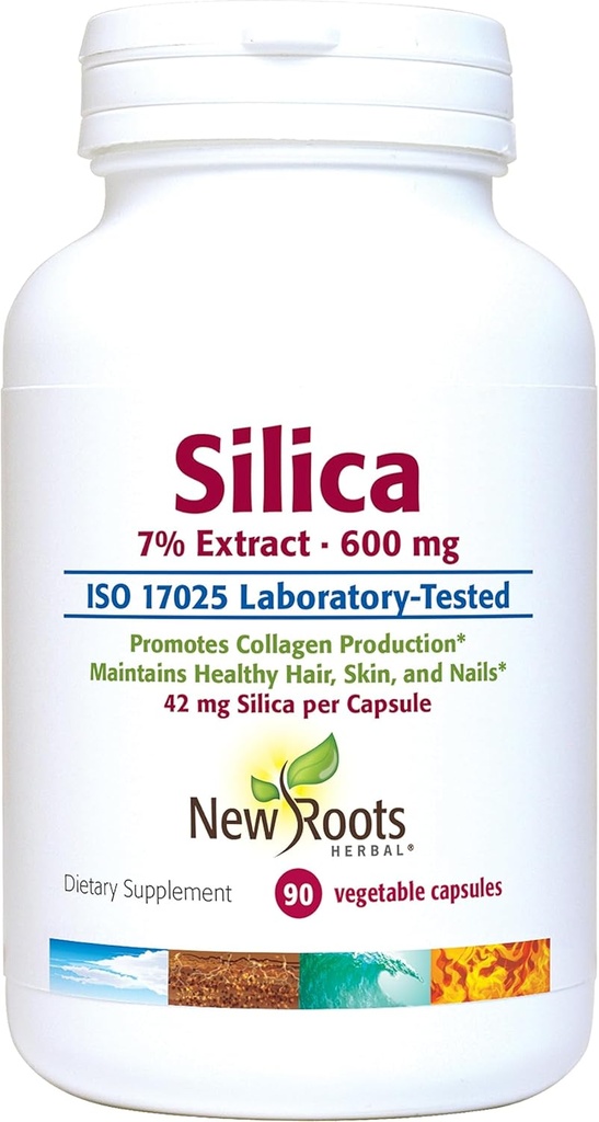 Silica 7% extrakt doplnok (90 kapsuly) - 600 mg na kapsulu - Silica Supplement - Podpora vlasové nechty a kože 