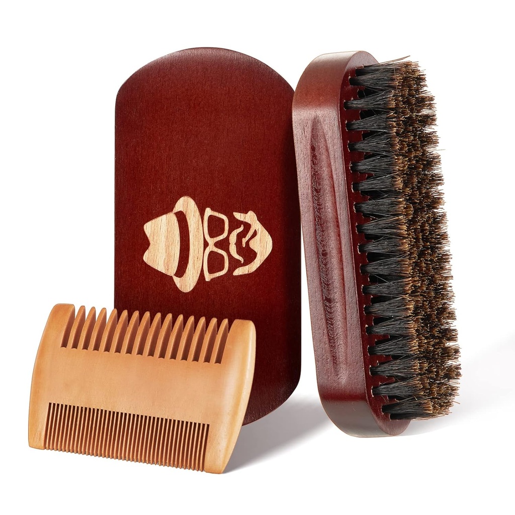Brada kefka, 100% Boar Bristle Natural Black Walnut Wood Brad Comb fúzy holenie kefka na vlasy kefka