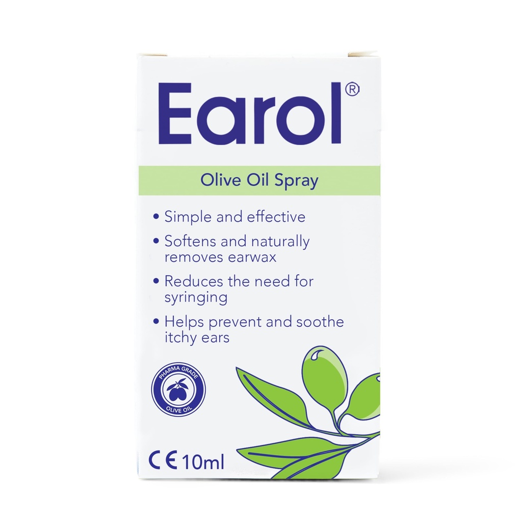 Earol Olivový olej Natural Ušný vosk Zmäkčovač prirodzene odstránenie efektívne sprej