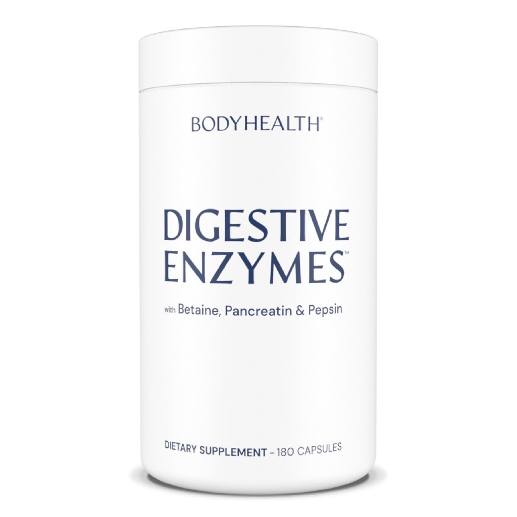TeloHealth Digestive Enzymes Full Spectrum Digestive Support (180 caps), Betaine, Pepsin, Pankreatin BPP Zaťažené enzýmami a probiotikami, úľava pri krvácaní do žalúdka, pálenie záhy, plyn, zápcha