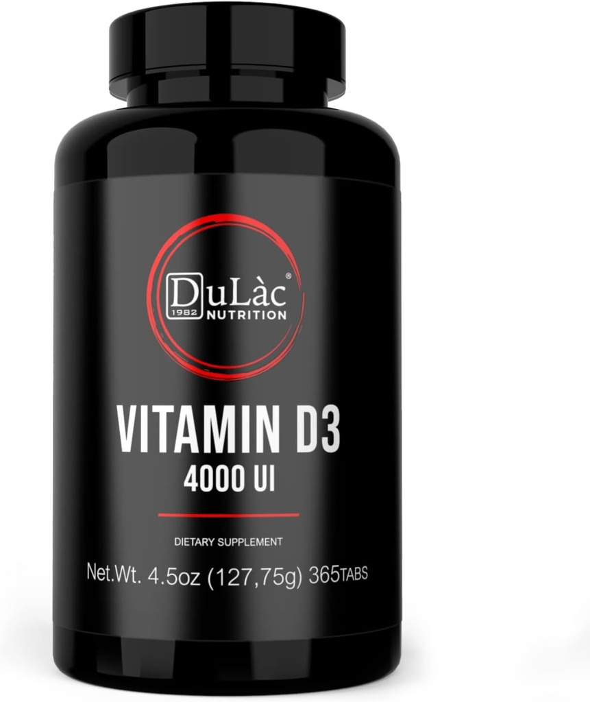 Dulàc - Vitamín D3 4000 IU doplnok, podporuje vstrebávanie vápnika a fosforu, podporuje kosti, zuby, svalov a imunitného systému, 365 tabliet, vyrobené v Taliansku