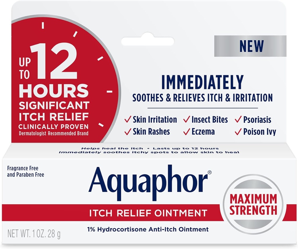 Aquafor, Svrbenie Relief Masť 1% Hydrokortizón, 1 Ounce