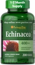 Puritán je Pride Premium Echinacea Natural celý bylinný doplnok 400mg, Dietary Supplement for Health, Immune System Support, 200 Rapid Release Kapsule