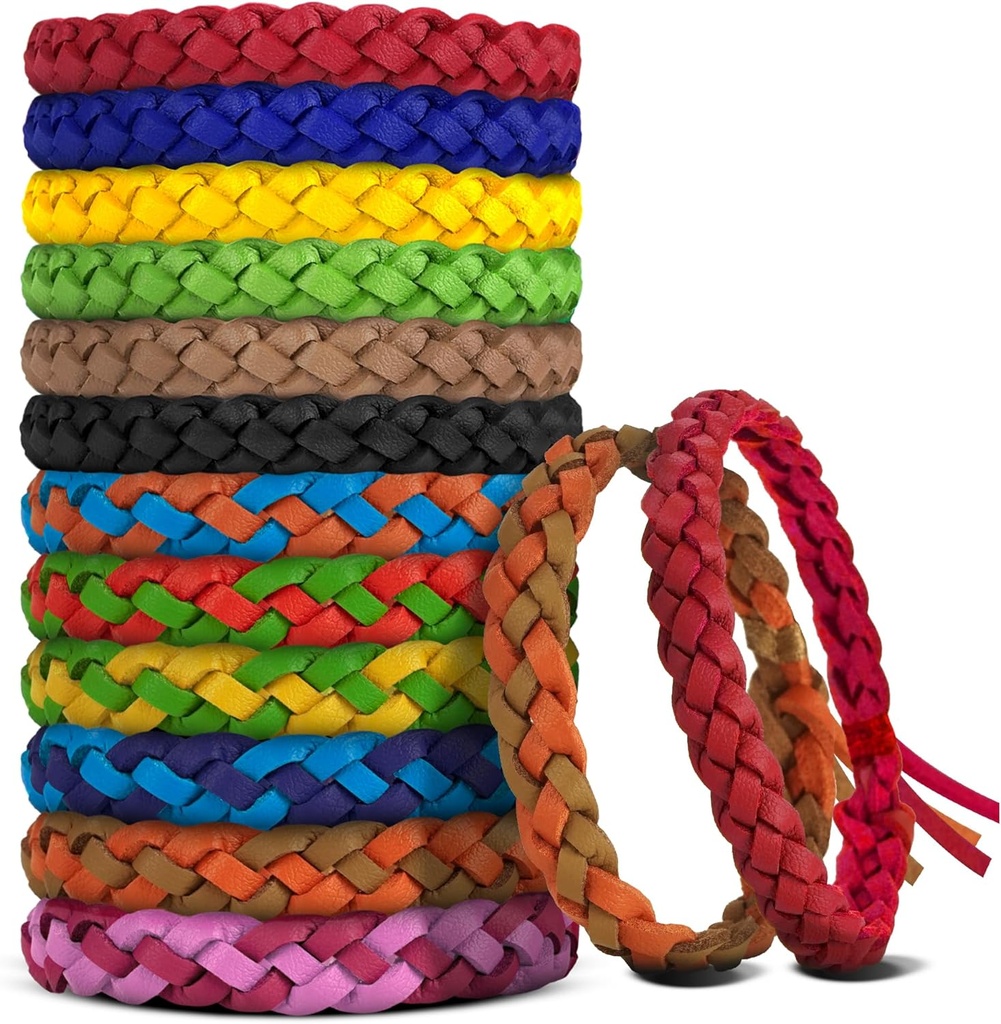 Mosquito Repelent Bracelets, DEET-free, Individuálne zabalené PU Kožený hmyz a chyby repelent Wrist Bands (Pack of 24)