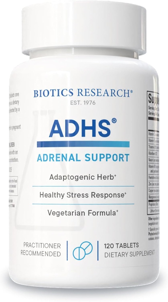 Biotics Research ADHS Adrenal Support, podporuje normálne hladiny kortizolu, Antioxidant podpora, viac energie, zdravá reakcia, 120 Tabets