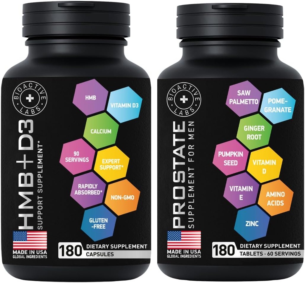 Advanced HMB Plus vitamín D3 a prostaty doplnky pre mužov Bundle