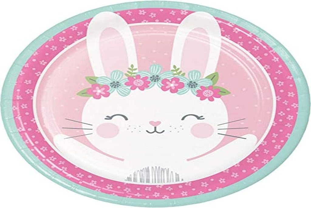Creative Converting Party Supplies, Bunny Party Paper Plates, Plate Dinner, Multicolor, 8.75," 8ct