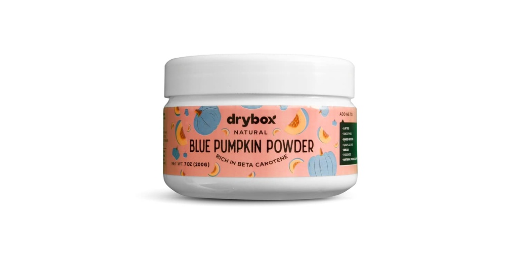 drybox Jarahdale Blue Pumpkin Powder, Pure Powdered Superfood Supplement, Pumpkin Spice Latte and Pumpkin Pie, Great Zdroj Beta karoténu a vitamínu A, 7 Ounces (200 gramov)