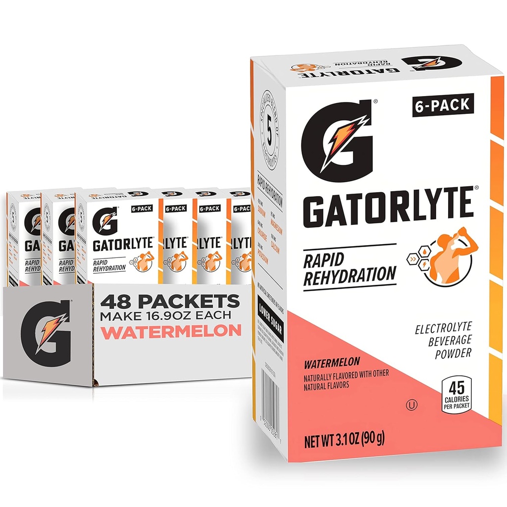 Gatorlyte Powder, Vodný melón, robí 20 Fl Oz (Pack of 48)