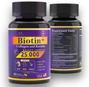 Oživte svoju krásu! Biotín, Collagen & Keratin Complex 25,000 mcg s kyselinou hyalurónovou & B Vitamíny 
