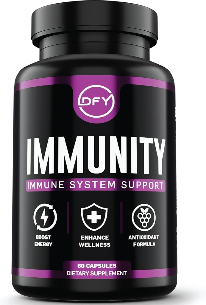 DFY Imunitné podporné kapsuly - s bazovým sambukusom, vitamínom C, sambucusom a bazami, vitamínom D3 5000 IU, zinkom a zázvorom