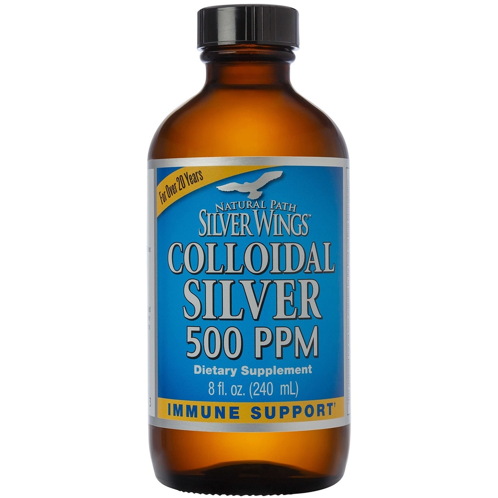 Natural Path Silver Wings Koloidné striebro 500ppm (2,500mcg) Immune Support Supplement 8 fl. oz.
