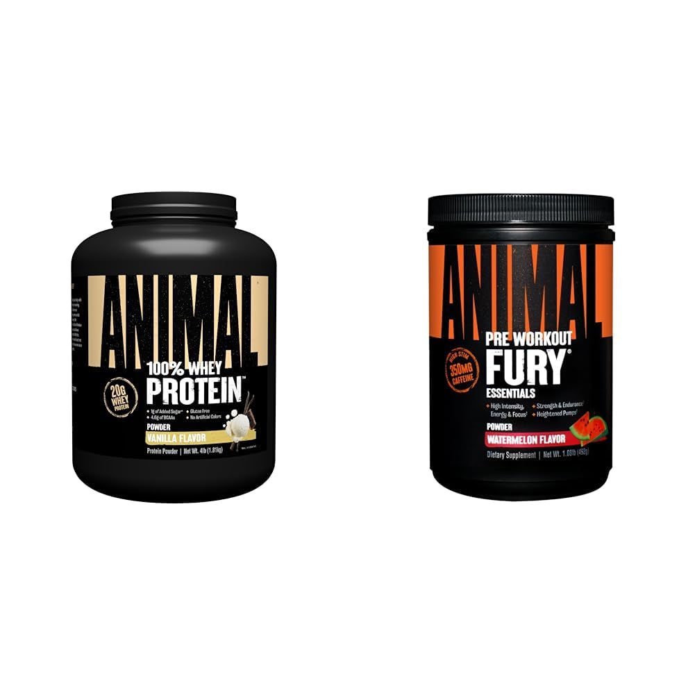 Zviera 100% Srvátkový proteín prášok Vanilka 4lb prádlo Fury pred tréningom prášok doplnok melón vodový 16.96oz