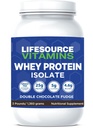 LifeSource Vitamíny 3 lb - US Dairy Cows Grass Fed Whey Protein Isolát - Double Chocolate Fudge sladené w/Stevia - 3 lb prášok