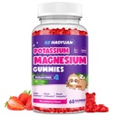 Magnézium Gumičky pre deti - Magnézium Glycinate Gummy s vitamínom D3, B6, draslík a ashwagandha, horčík pre deti a dospelých Relaxácia, spánok, mozog a kosti zdravie -Vegan Strawberry 60ct