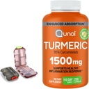 Turmér 1500mg Supplement, 95% Curcuminoids, 220 Kapsule (110-Day Supply) s dvoma (2) Cestovné pilulky prípady.