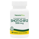 NaturesPlus Shot-O-B12 5000 mcg - 30 Tablety s udržateľným uvoľňovaním, balenie po 2 - Podporuje výrobu energie a náladu - Vegetariánska, bez lepku - 60 Celkový počet porcií