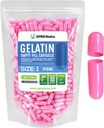 XPRS Nutra Veľkosť 1 Prázdne Kapsule - 500 Počet prázdnych želatíny Kapsule - Pill DIY Kapsule Plnenie - Pure Bovine Pill Gel Caps pre Do-It-Tvoje vlastné doplnky (Pink)