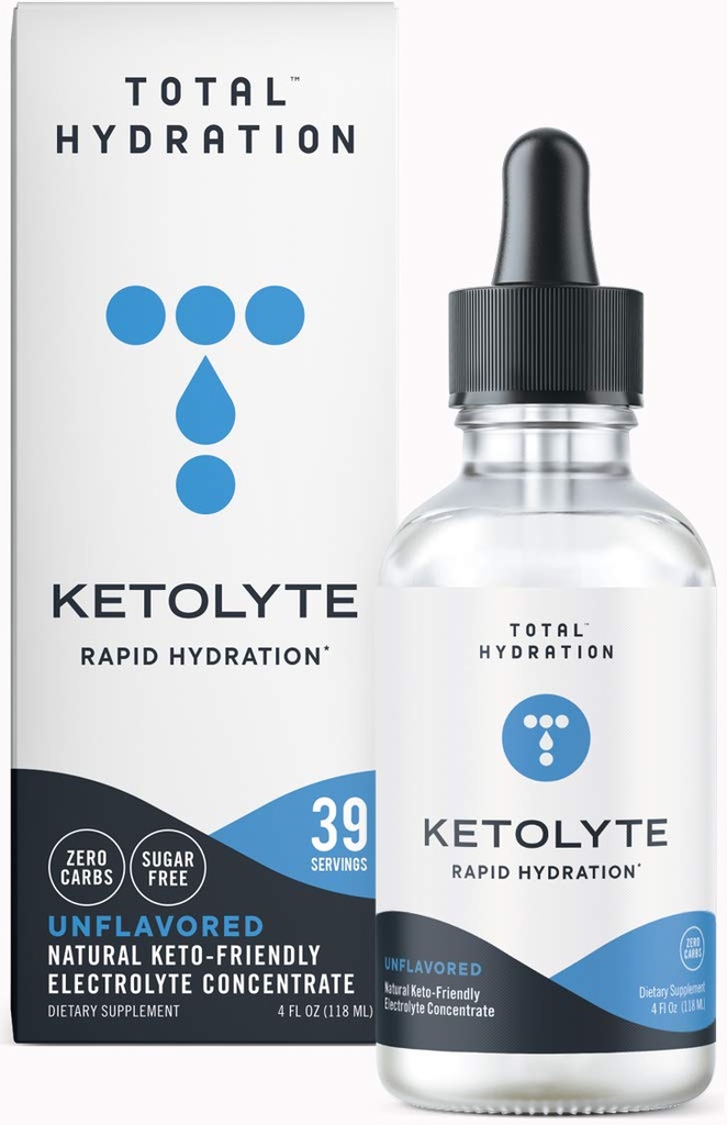 Ketolyte Rýchla hydratácia (nechutná) Keto-Friendly Electrolyte kvapky bez kalórií bez cukru, Prírodné Electrolyte doplnok s horčíkom (39 slúži)