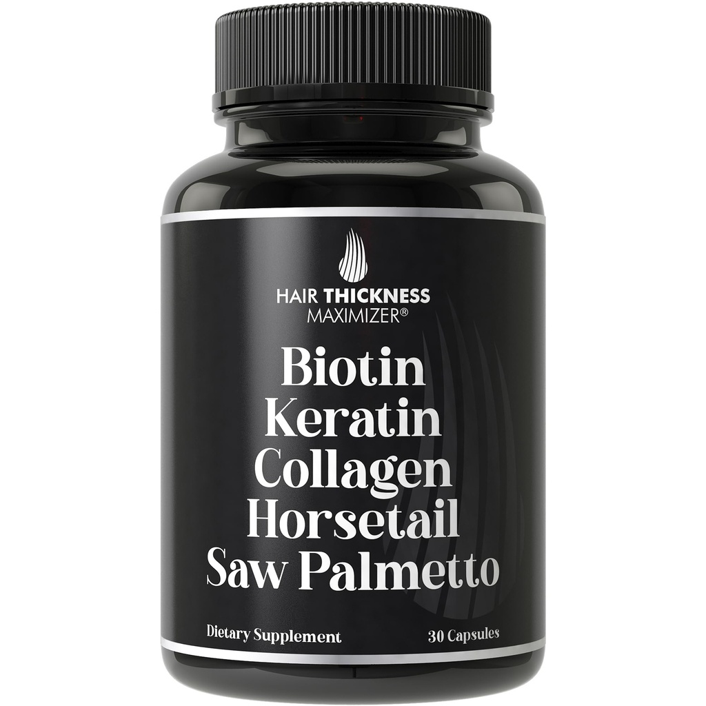 Biotín (5000mcg), Keratín, Kolagén, Horsetail, Saw Palmetto 