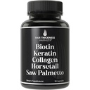 Biotín (5000mcg), Keratín, Kolagén, Horsetail, Saw Palmetto 