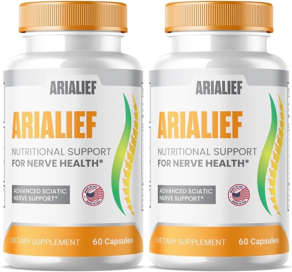 (2 balenia) Arialief Sciasias Support Kapsule, Arialief Advanced Formula Sciasias Relief Supplement, Nerve Relief Supplement, Extra sila Sciasian Nerve Upokojujúce Formula Kapsule (120 kapsúl)