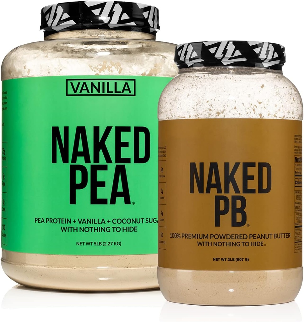 NAKED Dairy Free Protein Bundle: 5LB Vanilla Pea and 2LB PB