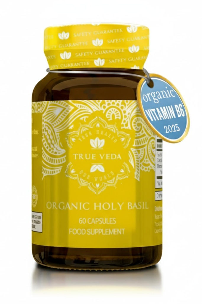 Svätá bazalka Kapsule - USDA Organic Vitamín B6 Kapsule 