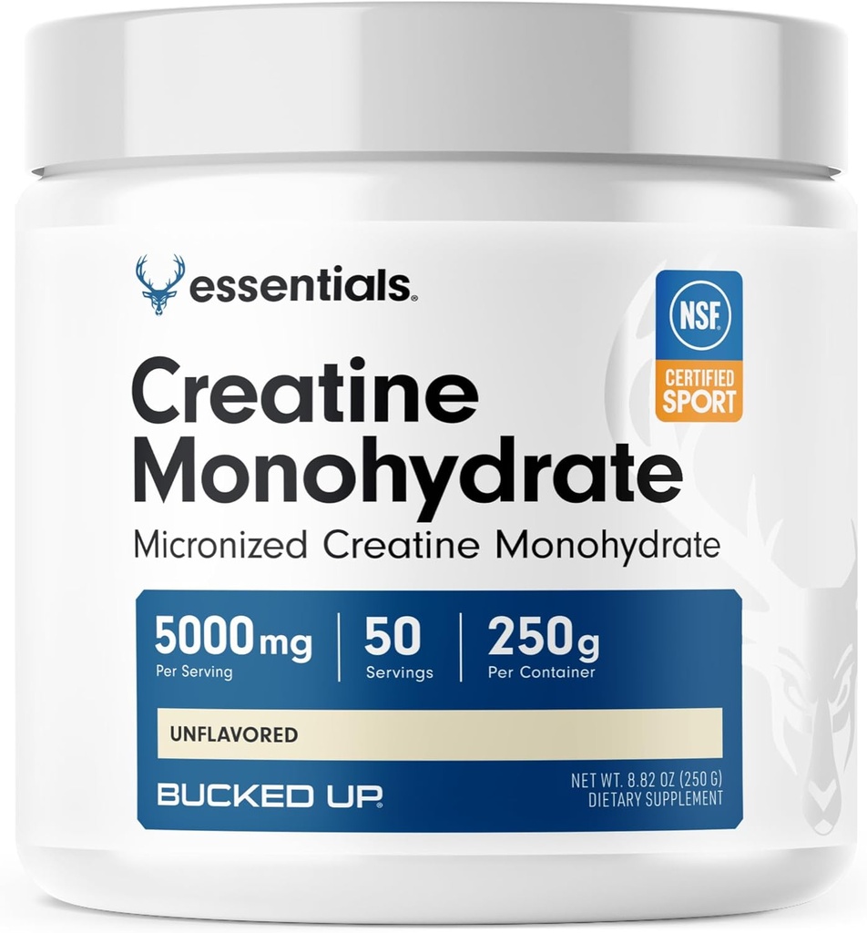 Pure Micronized Creatin monohydrate pre ženy a mužov - jednoduché miešanie a neochutené - 5G za obsluhu - 50 porcií - 250 gramov na kontajner