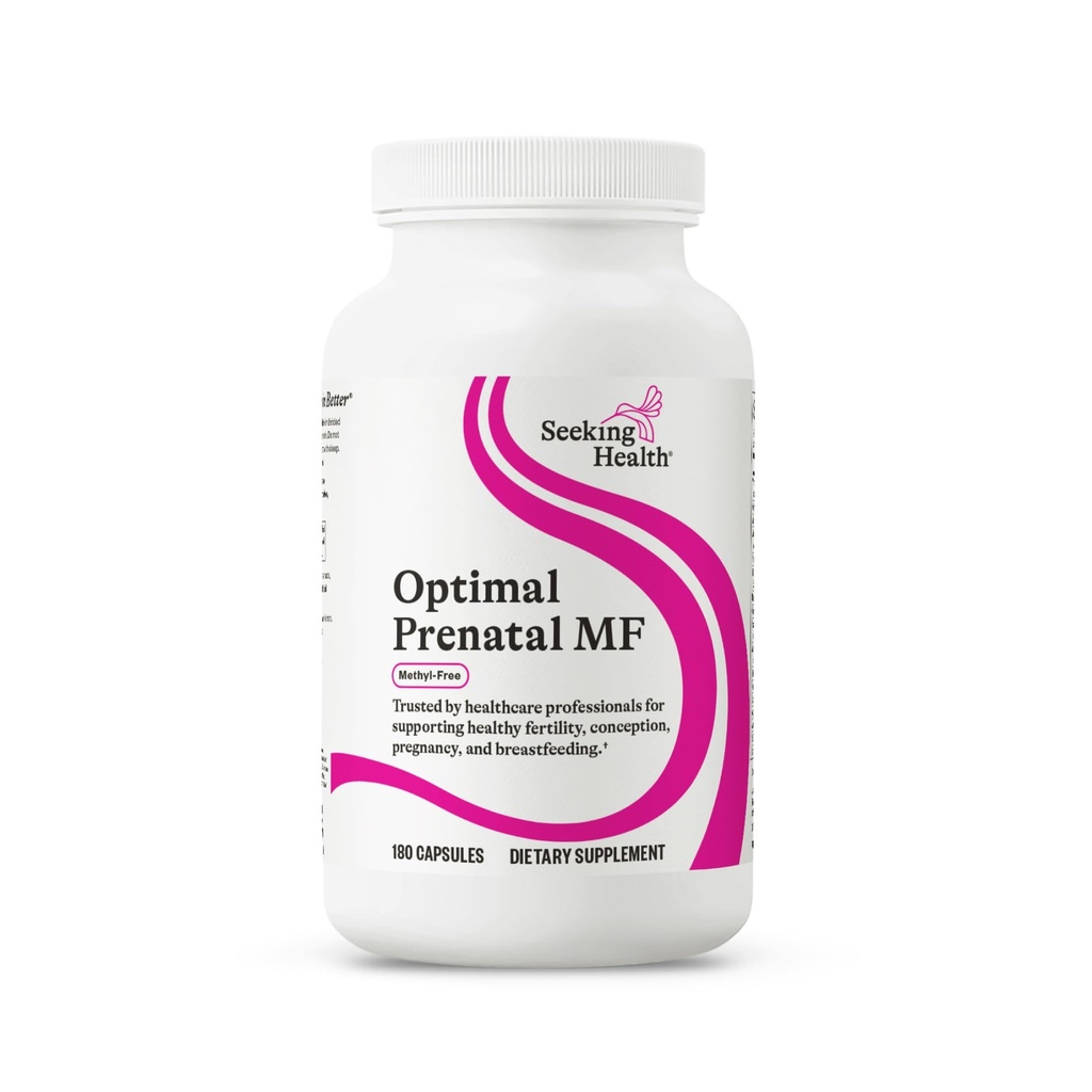 Hľadanie zdravia Optimálny prenatálny metyl-free, nemetylované folát a B12, Podpora tehotenstva, B6 a Ginger pre digestive Comfort, podporuje zdravý vývoj plodu, Vegetarián (180 kapsúl)