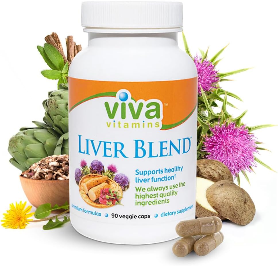 Viva Vitamíny Pečeň Blend Detox Čistenie - Pečeň Clean Detox & Repair w/Milk Thitle & Artičoky extrakt, Pečeň Supplement for Optimal Pečeň Podpora, Vegan, Gluten Free, non-GMO, 90 Veggie Caps