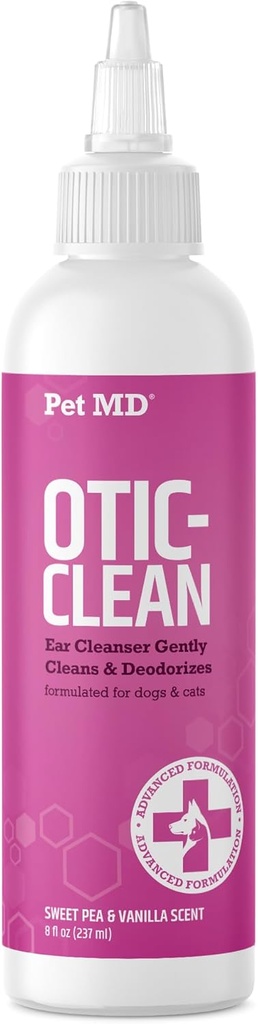 Pet MD Otic Čistič ucha pre mačky a psy - účinné proti infekciám, svrbenie, a kontroly zápach - 8 oz