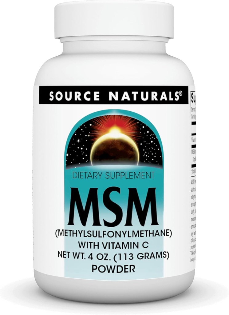Zdroj Naturals MSM (Metylsulfonylmetán) s vitamínom C - prášok, 4 Ounce