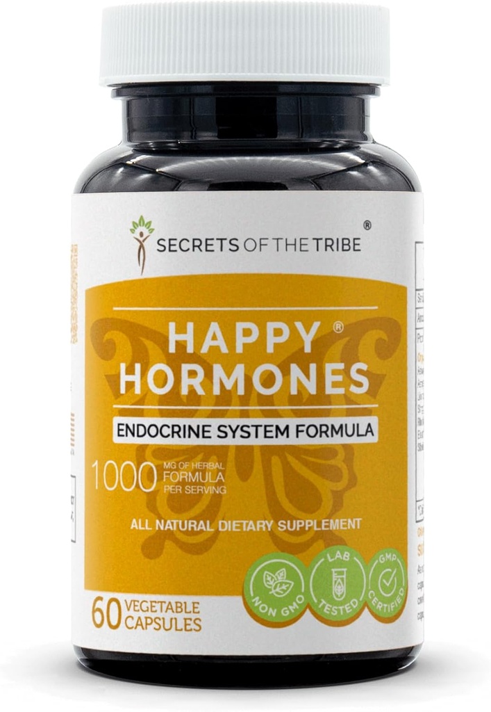 Tajomstvá kmeňa - Happy Hormones, Endokrinný systém Formula, Bylinné doplnok zmes (60 kapsúl)