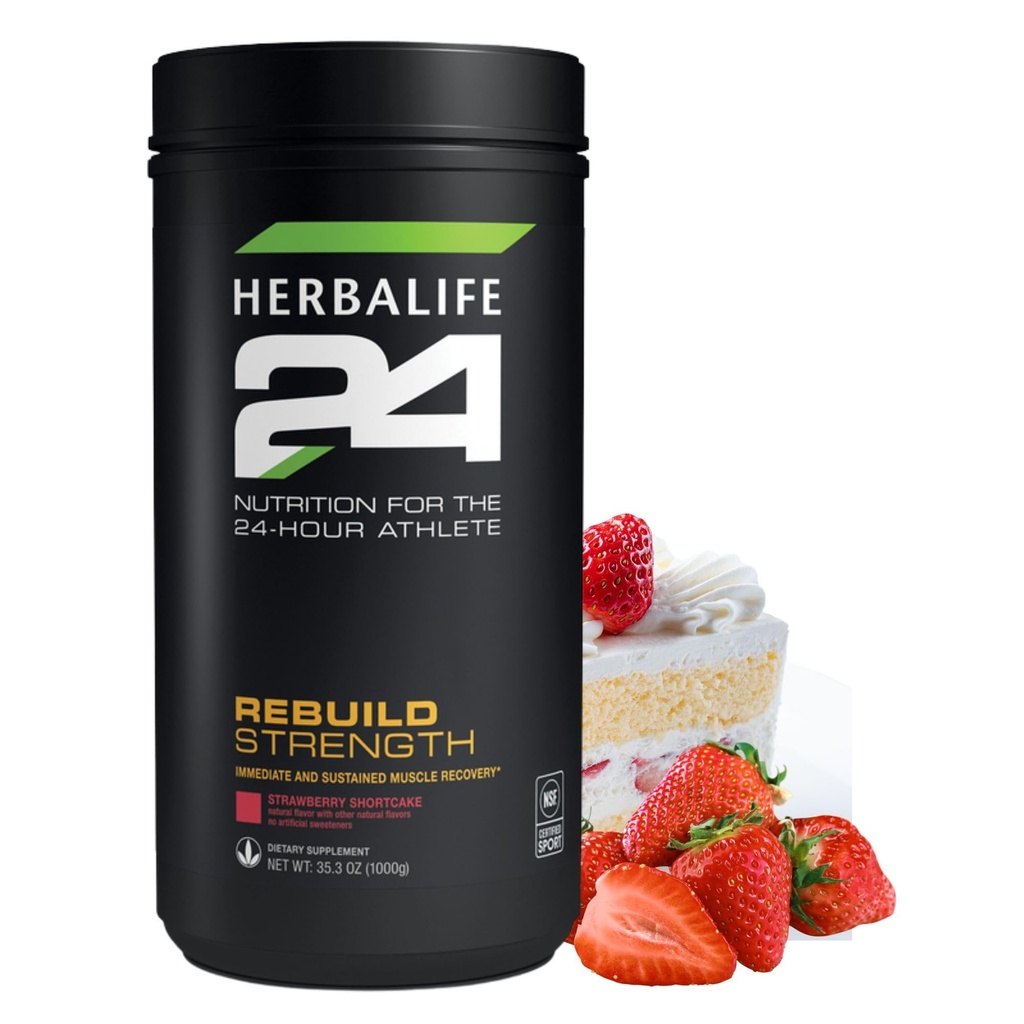 HERBALIFE24 Obnoviť silu: Jahodový koláč (1000 G), Nutrition for The 24-hour Athlete, Rebuild Lean Muscle, Support Immune Function, Natural Flavor, Žiadne umelé sladidlo