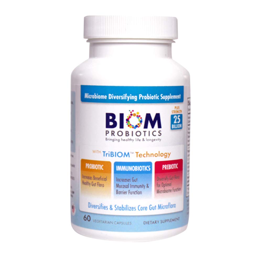 Biom Probiotiká 3-v-1 Formula (Cold Shiped) s- 25 miliárd Flora probiotiká, Prebiotiká a imunobiotiká pre lepšiu imunitnú podporu - Diverzifikuje Gut Microflora a Microbiome - pre mužov a ženy