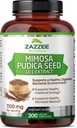 Zazzee Mimosa Pudica Seed 10:1 Extract, 200 Vegan Capsules, 1100 mg, 3+ Moon Supply, Potent 10:1 Extract, Non-GMO and All-Natural