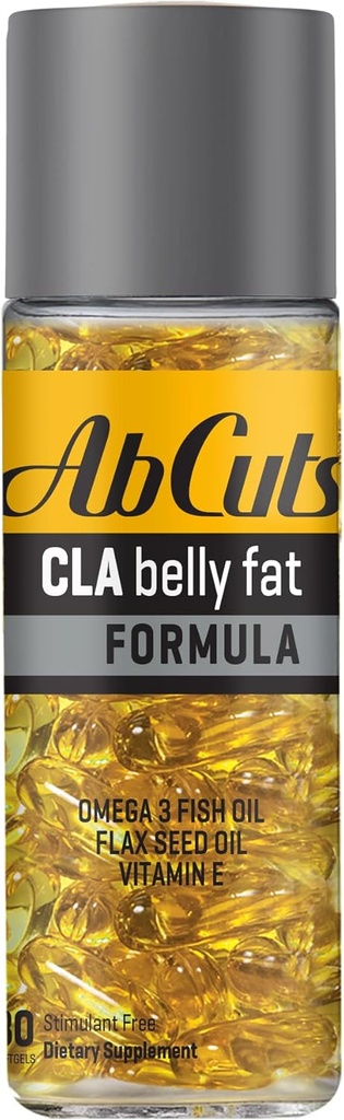 Ab rezy CLA Belly tuku Formula - 80 Easy-to-Swallow Softgels - Omega 3 Rybí olej, Ľanový olej a vitamín E - pomáha zvýšiť antioxidant dodávky a zdravé telo zloženie