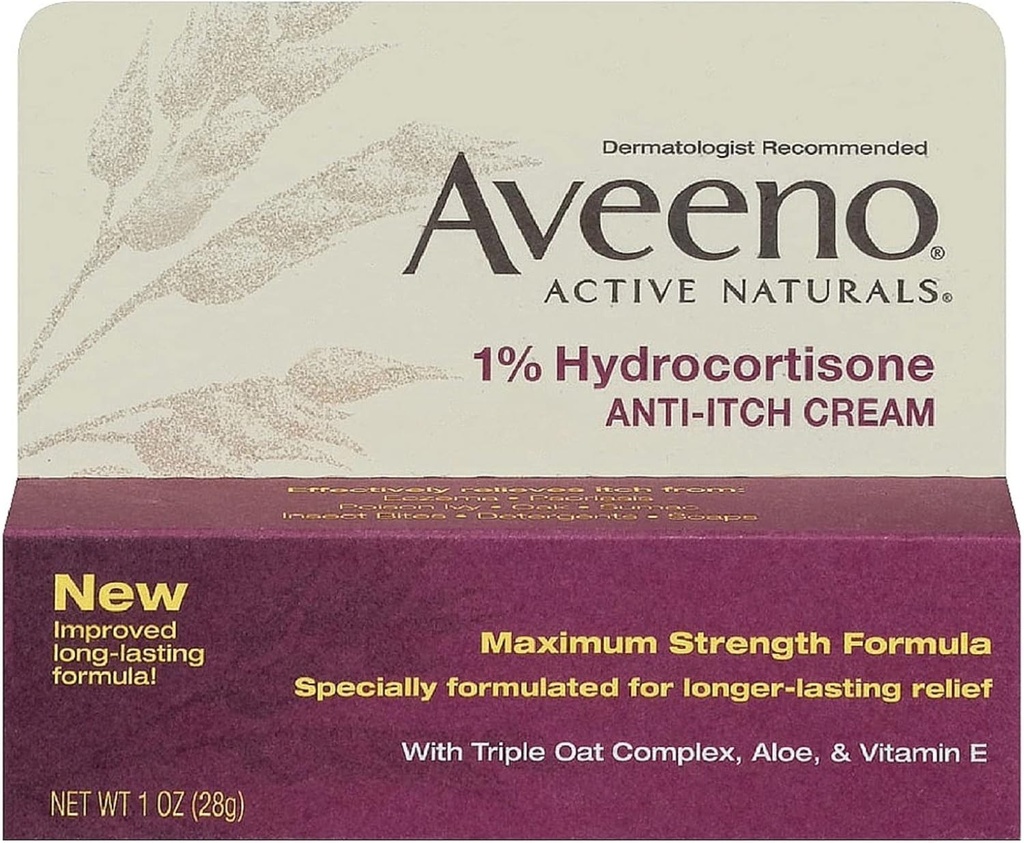 Aveeno 1% hydrokortizón Anti- svrbenie krém, 1 Oz (Pack of 3)