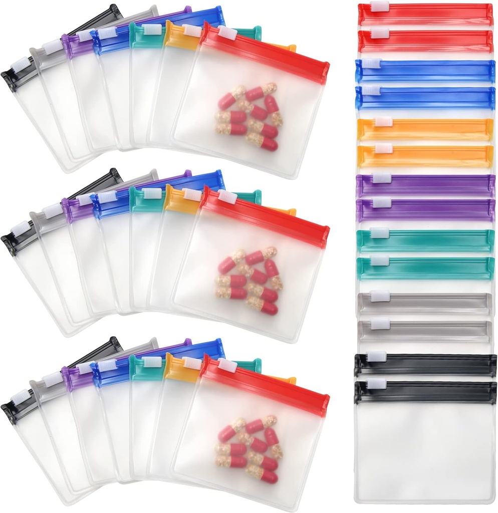 35&70 Puch Puch Puch Pilulky Zips, Anglecai opakovane použiteľné Puch pre medicínu tašky Prenosné Self Tesniace Cestovné lekárničky Pakety so Slide Lock drog Baggie (35)