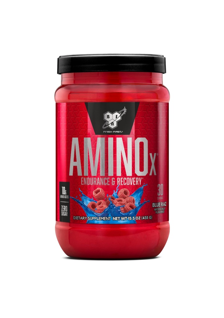 BSN Amino X Muscle Recovery & Endurance Powder s BCAA, 10 Grams of Amino Acids, Keto Friendly, Caffeine Free, Support Endurance, Zero Sugar, Blue Raz, 30 porcií (Packaging May Vary)