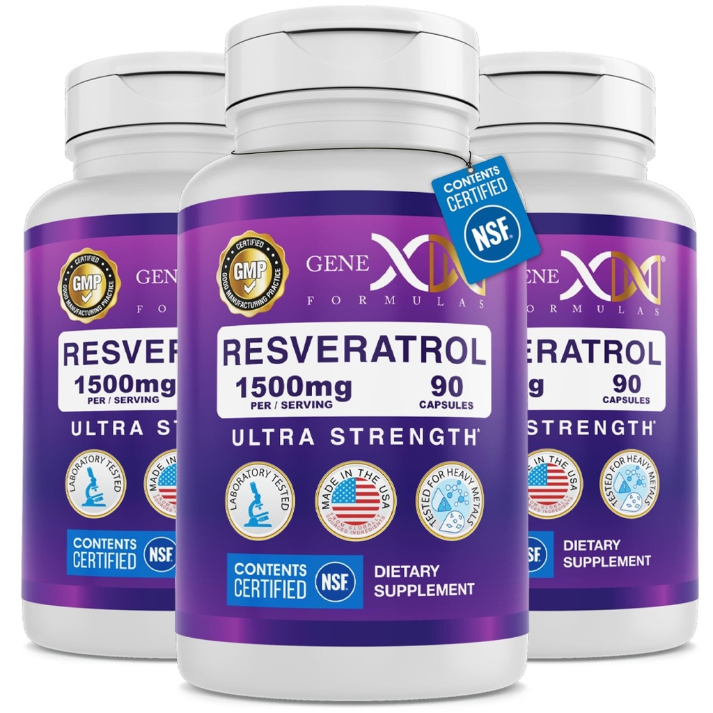 Genex Formuly 1500mg Resveratrol s BioPerine pre absorpciu (3 balenia) 
